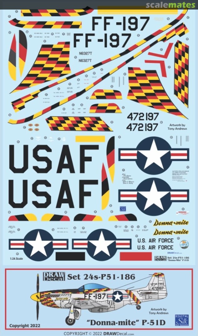 Boxart “Donna-mite” P-51D 24-P51-186 Draw Decal