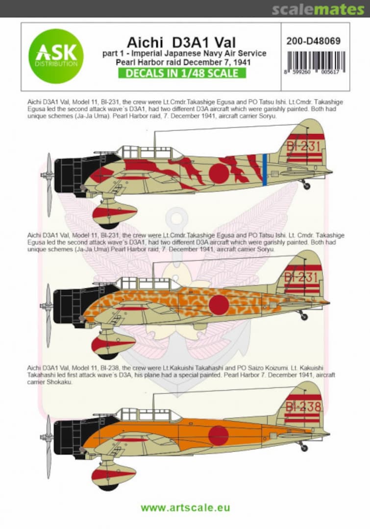 Boxart Aichi D3A1 Val part 1 - Pearl harbor raid, 7. December 1941 200-D48069 ASK