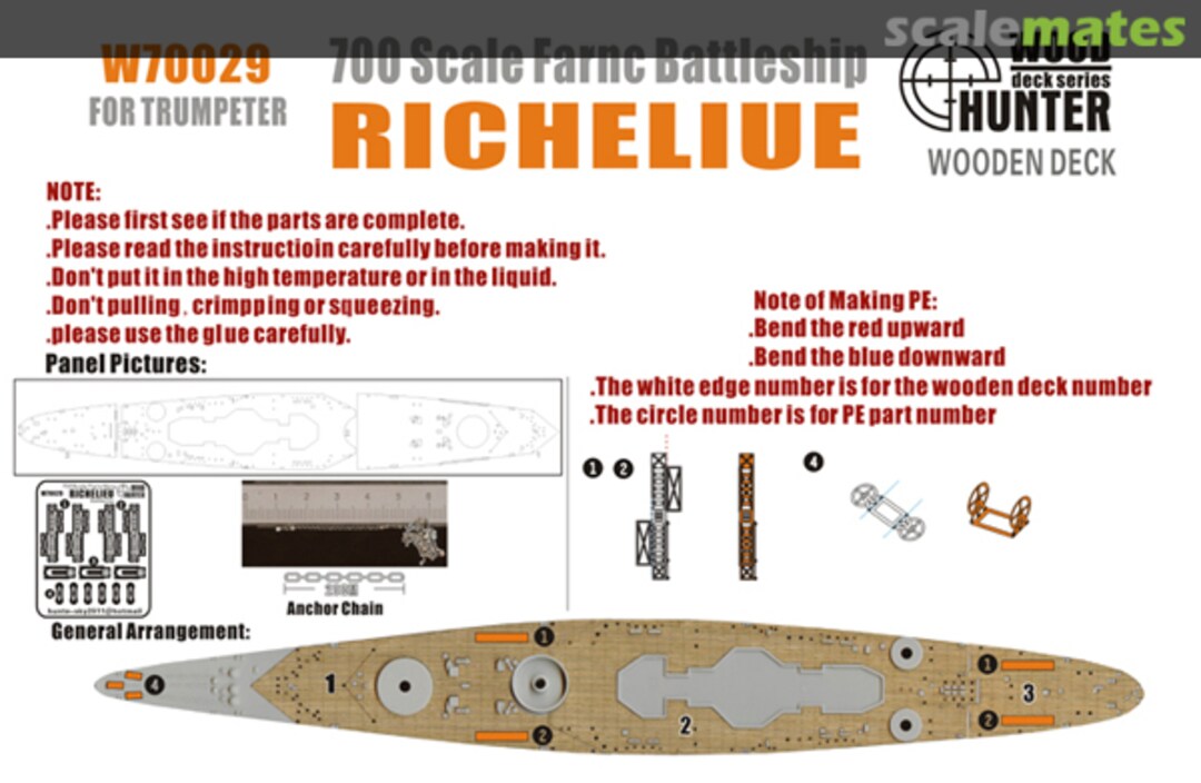 Boxart Richelieu Detail Set (For Trumpeter #05750) W70029 Wood Hunter