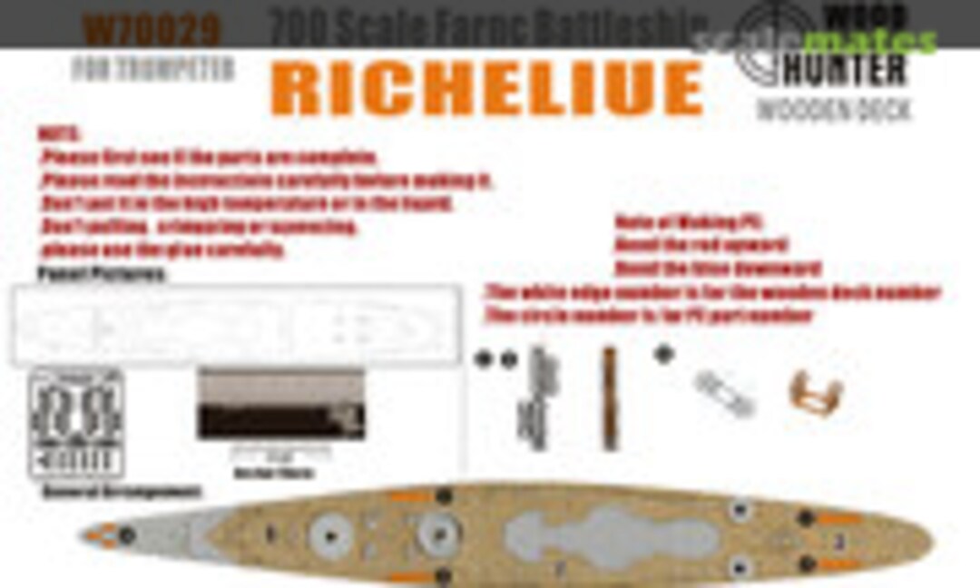 1:700 Richelieu Detail Set (For Trumpeter #05750) (Wood Hunter W70029)