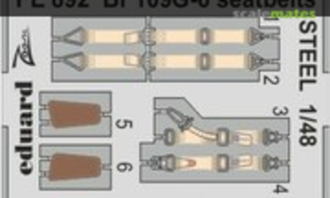 1:48 Bf 109G-6 seatbelts STEEL (Eduard FE892)