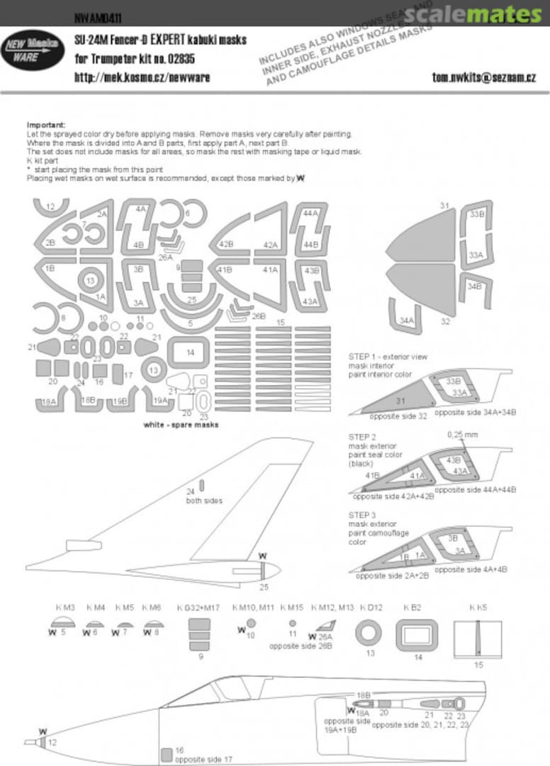 Boxart Su-24M Fencer-D EXPERT kabuki masks NWAM0411 New Ware