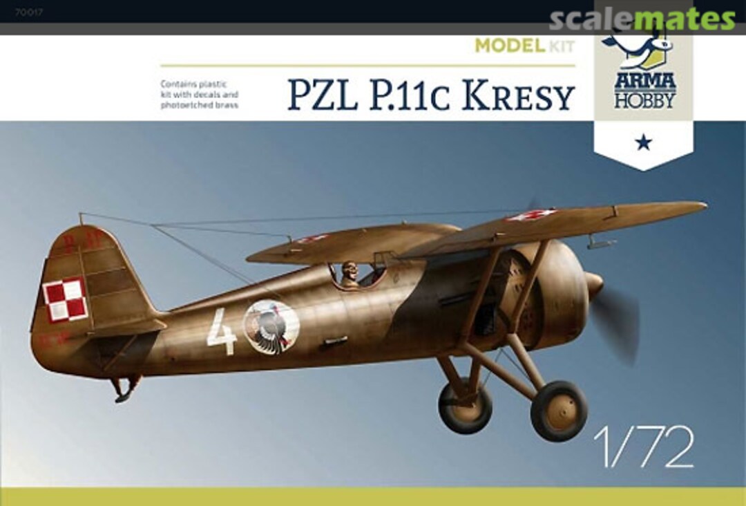 Boxart PZL P.11c Kresy 70017 Arma Hobby