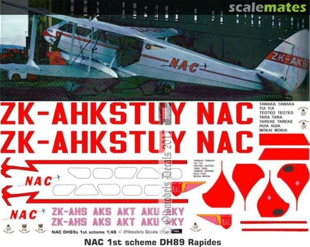 Boxart NAC 1st scheme DH89 OMD0421 Oldmodels Decals