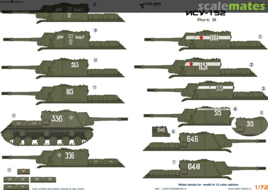 Boxart ISU-152 p.III 72119 Colibri Decals