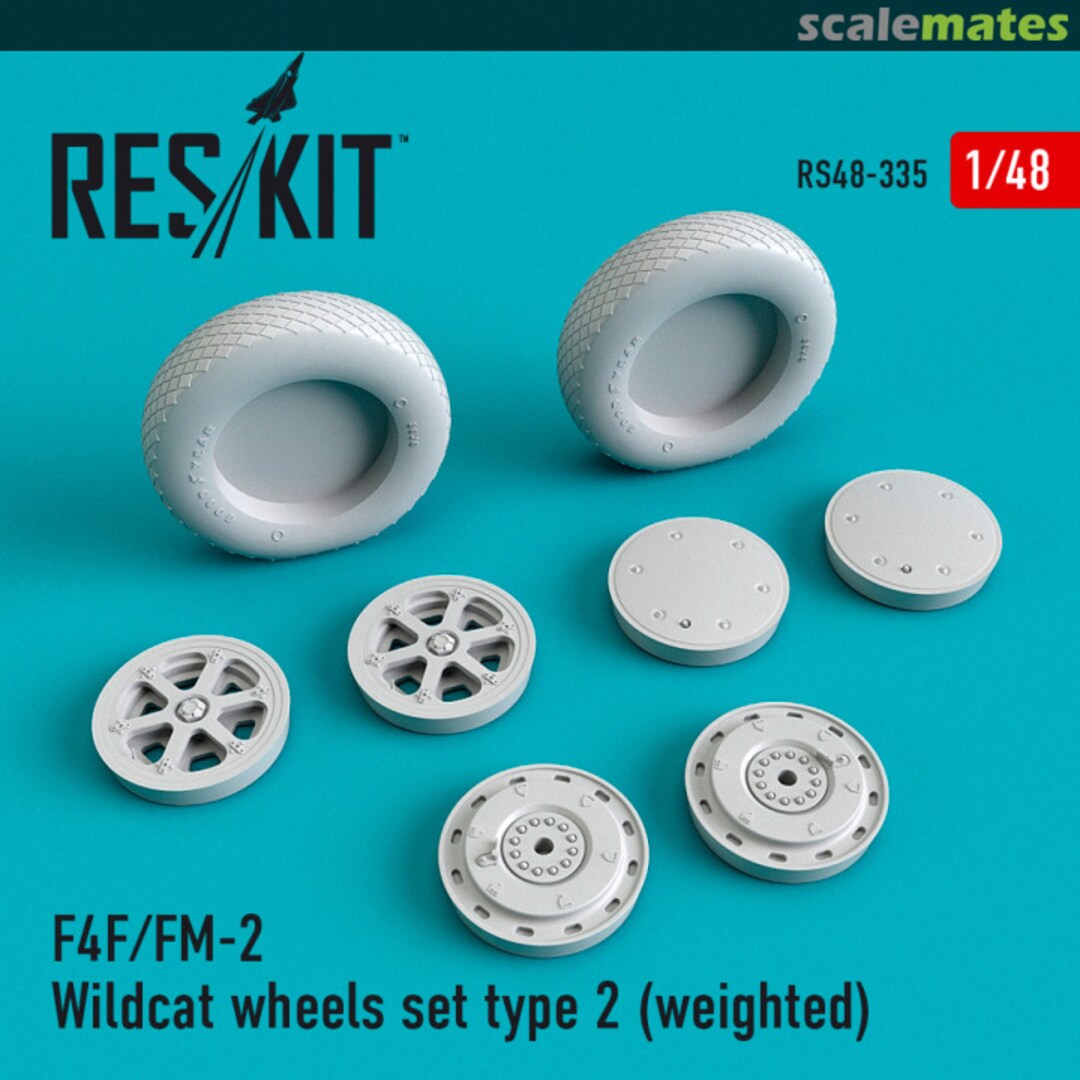 Boxart Grumman F-4F/FM-2 Wildcat - wheels set type 2 (weighted) RS48-0335 ResKit