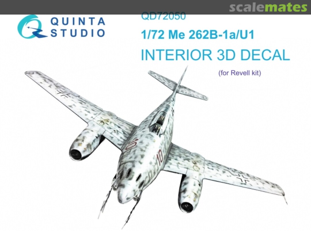 Boxart Me 262B-1a/U1 interior 3D decals QD72050 Quinta Studio