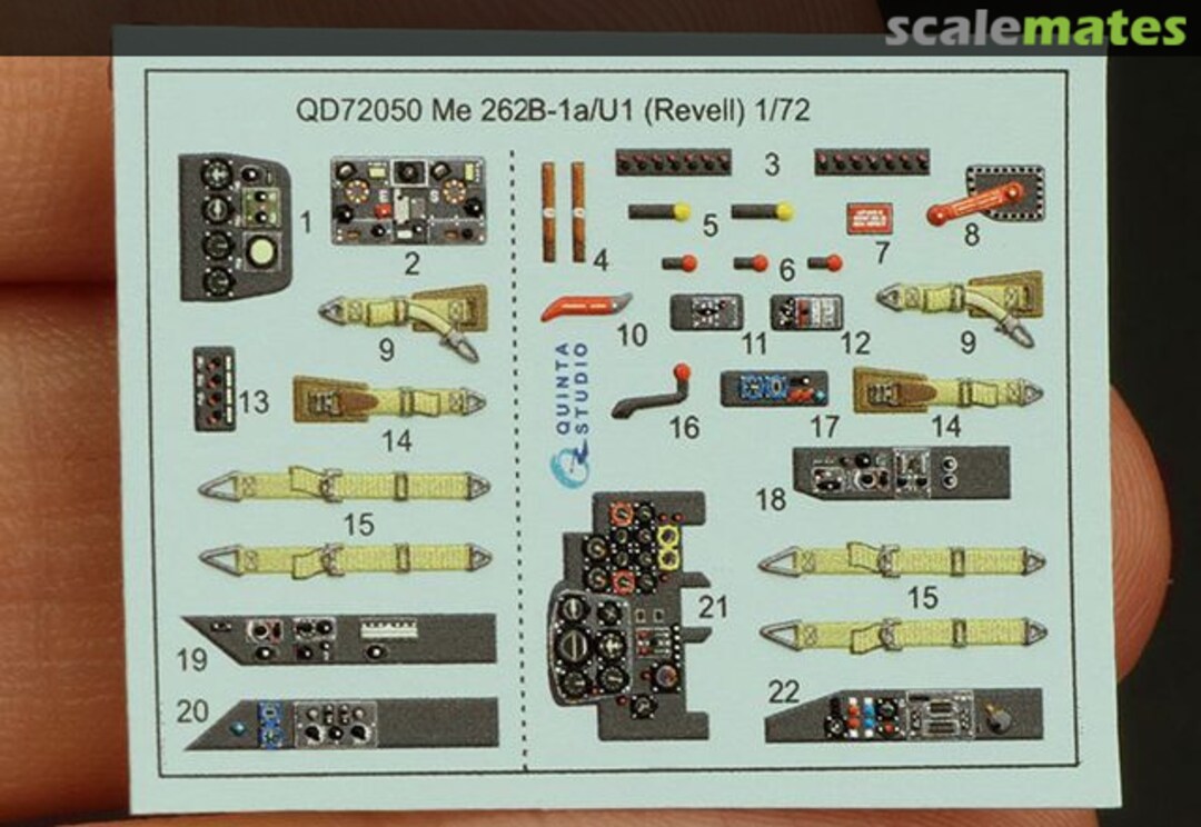 Contents Me 262B-1a/U1 interior 3D decals QD72050 Quinta Studio