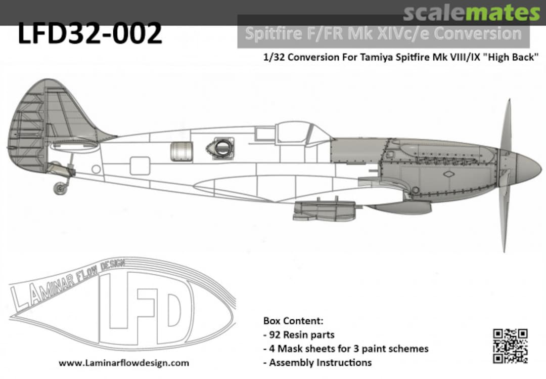 Boxart Spitfire F/FR XIVc/e Conversion "High back" LFD32-002 Laminar Flow Design