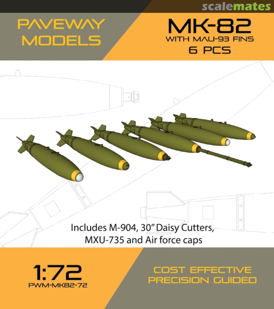 Boxart MK-82 500lbs Bomb PWM-MK82-72 Paveway Models