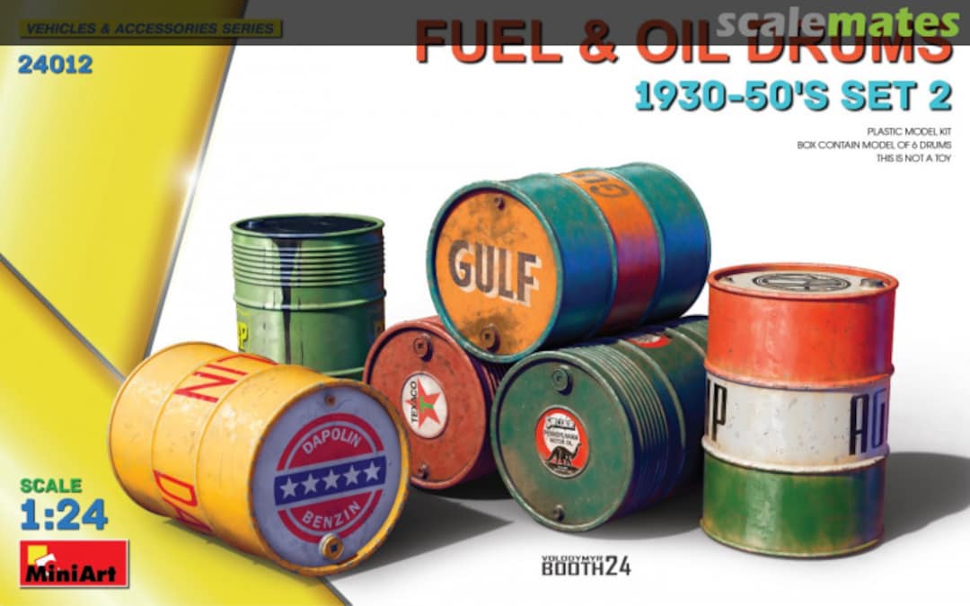 Boxart Fuel & Oil Drums 1930-50's 24012 MiniArt