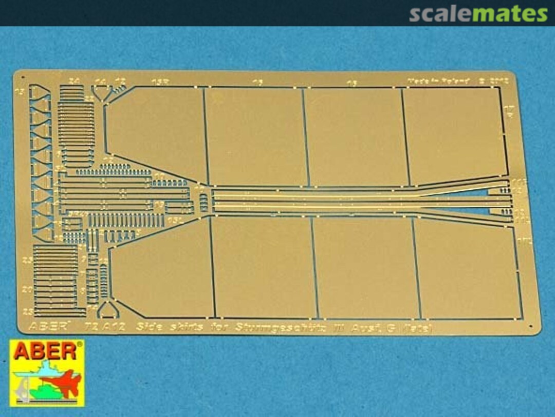 Contents Side skirts for Sturmgeschütz III (late model) 72A12 Aber