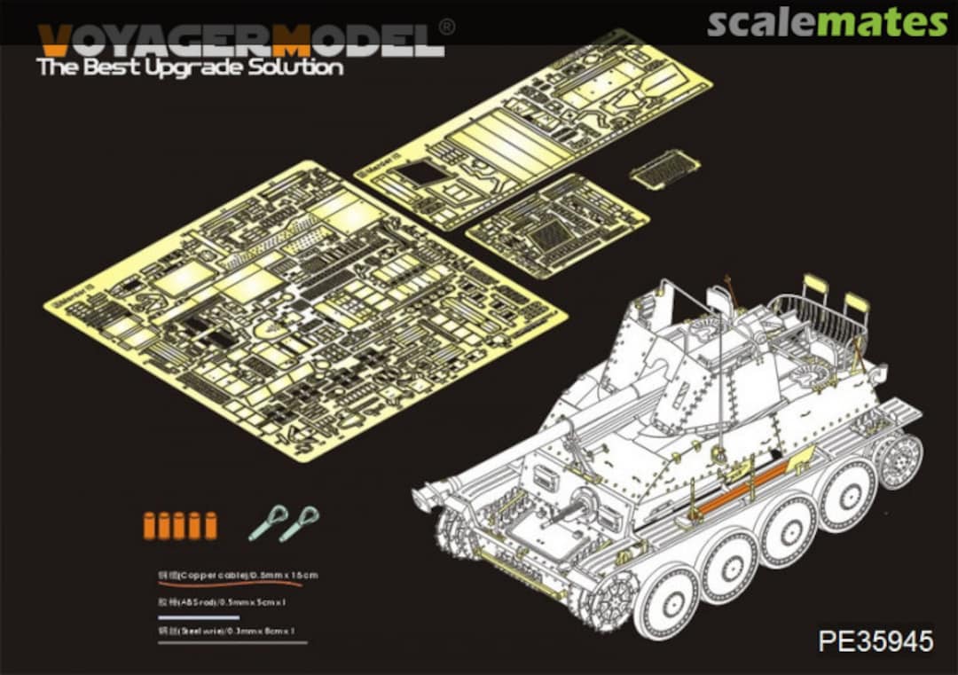 Boxart WWII German Tank Destroyer Marder III (Sd.Kfz.139) Basic PE35945 Voyager Model