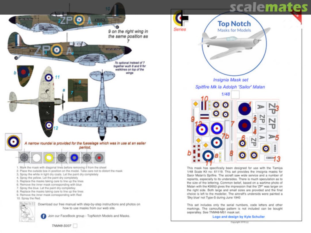 Boxart Spitfire Mk 1a – ZPA (Malan) TNM48-S007 TopNotch