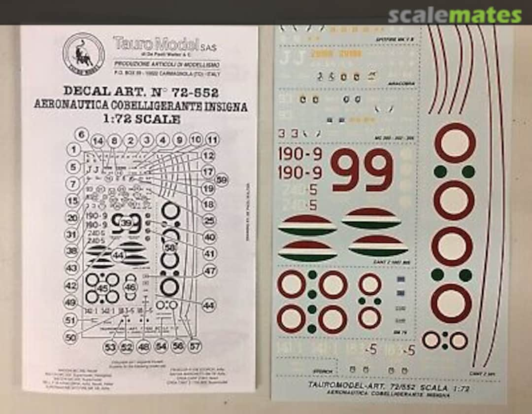 Boxart Aeronautica Cobelligerante Insigna 72-552 Tauro Model