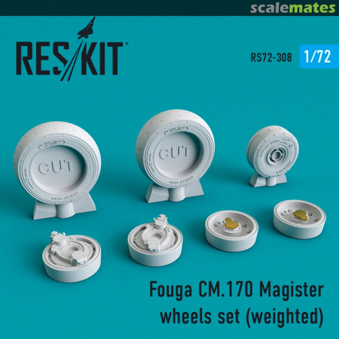 Boxart Fouga CM.170 Magister - Weighted Wheels Set RS72-0308 ResKit