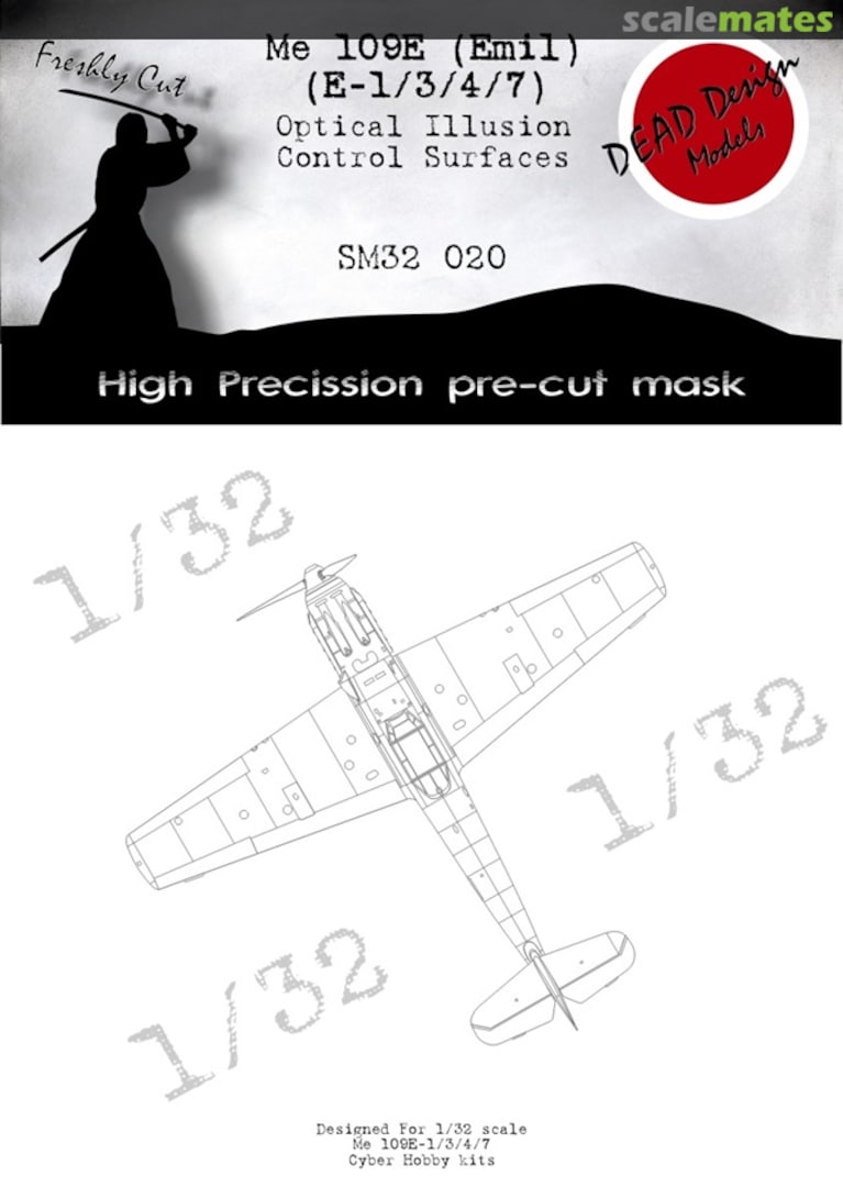 Boxart Me 109E (Emil) (E-1/3/4/7) Optical Illusion, Control Surfaces SM32021 DEAD Design Models