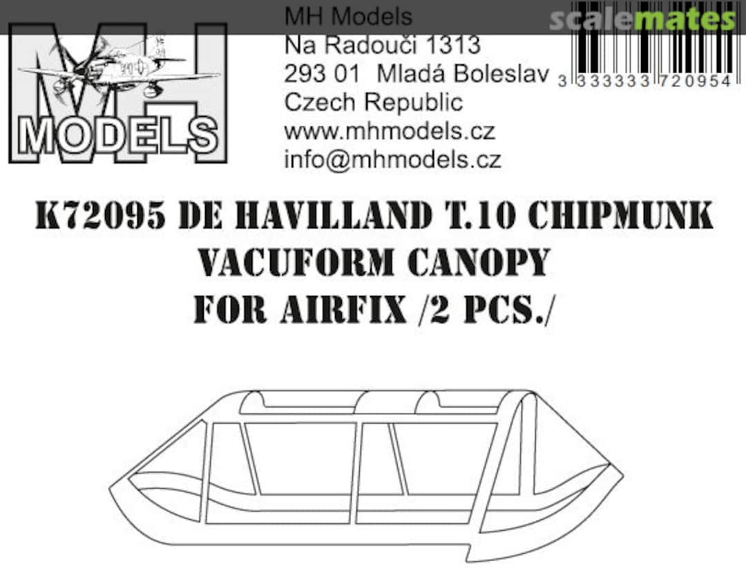 Boxart De Havilland Canada T.10 Chipmunk Vacuform canopy K72095 MH Models