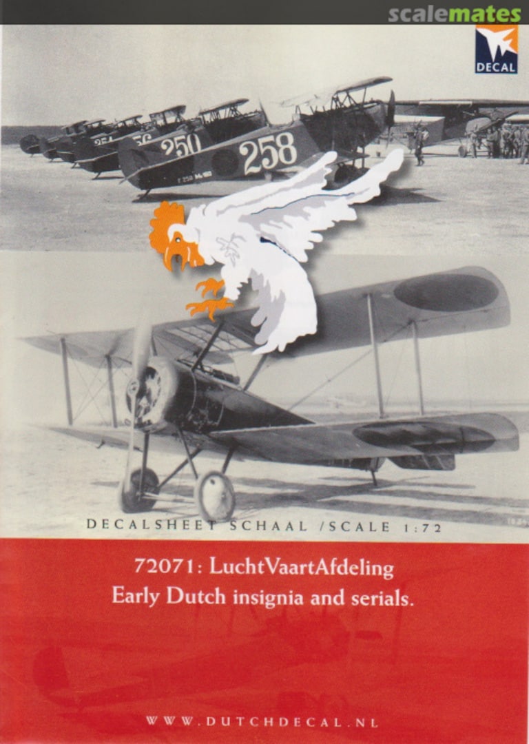 Boxart LuchtVaartAfdeling Early Dutch insignia and serials 72071 Dutch Decal