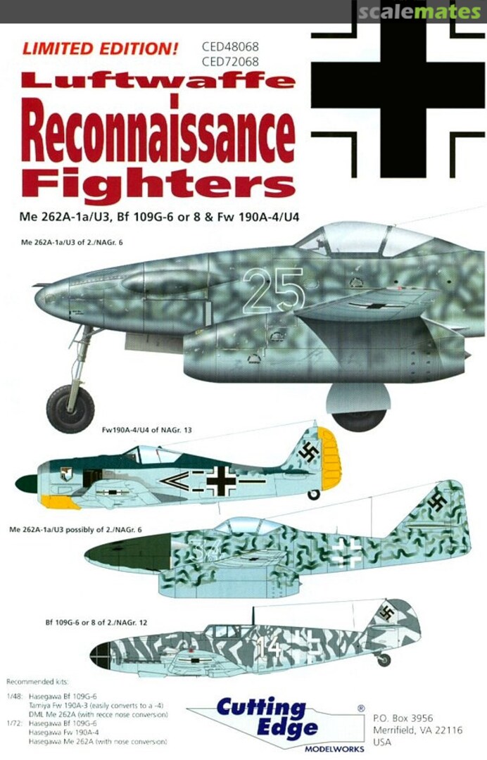 Boxart Luftwaffe Reconaissance Fighters CED48068 Cutting Edge Modelworks