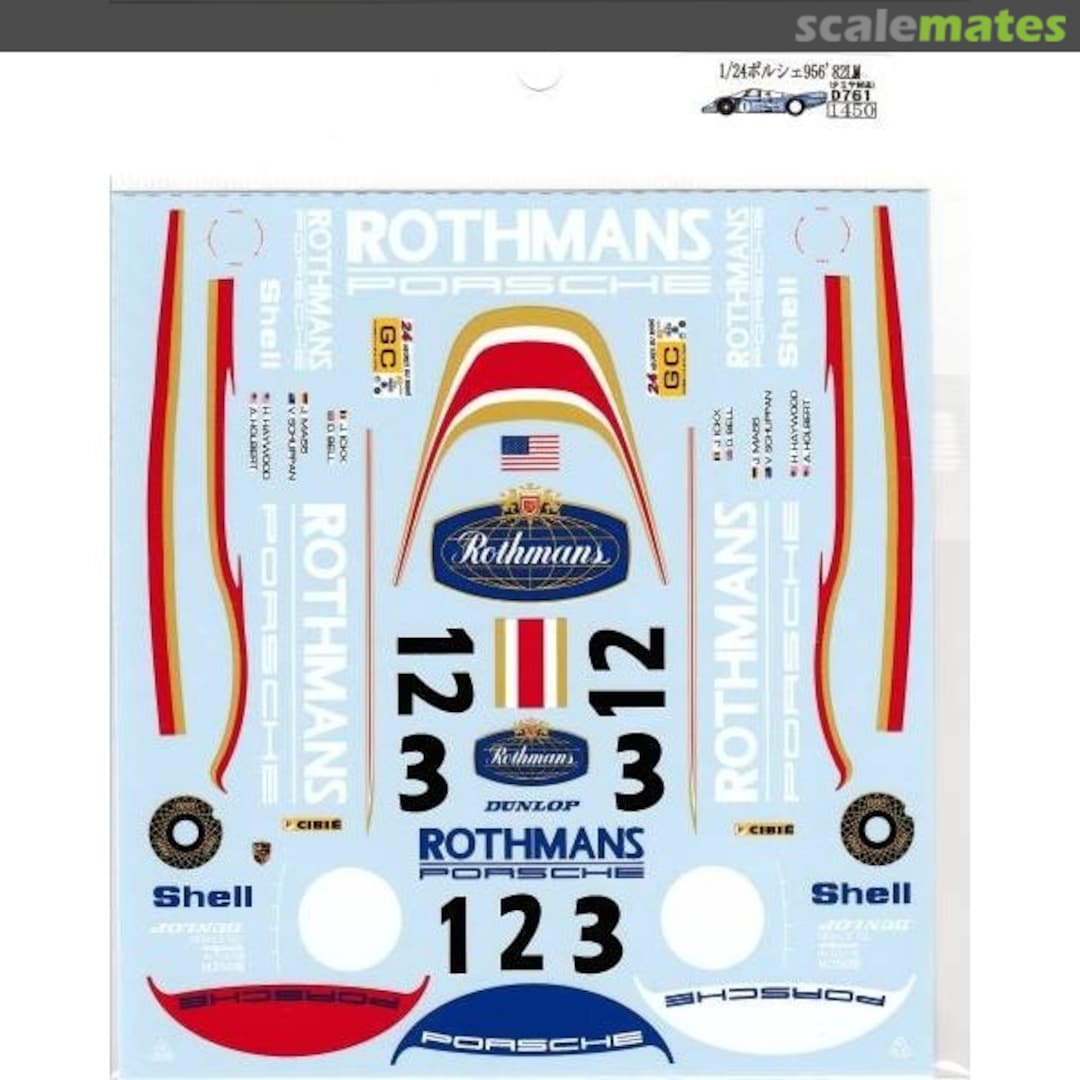 Boxart Porsche 956 1982 Le Mans Sponsorship Decal (for Tamiya) DC-761 Museum collection