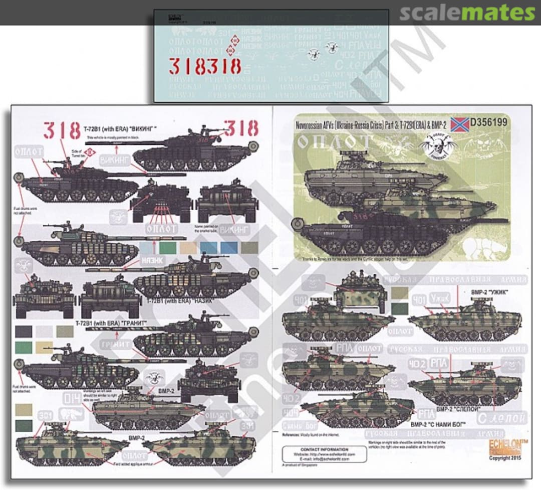 Boxart Novorossian AFVs (Ukraine-Russia Crisis) Pt 3: T-72B1(ERA) & BMP-2 D356199 Echelon Fine Details