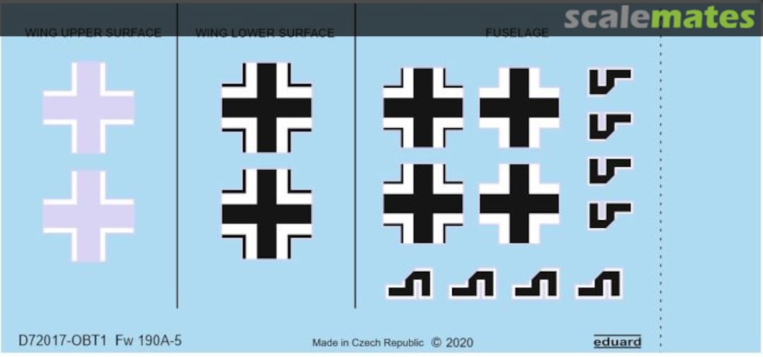 Boxart Fw 190A-5 national insignia D72017 Eduard