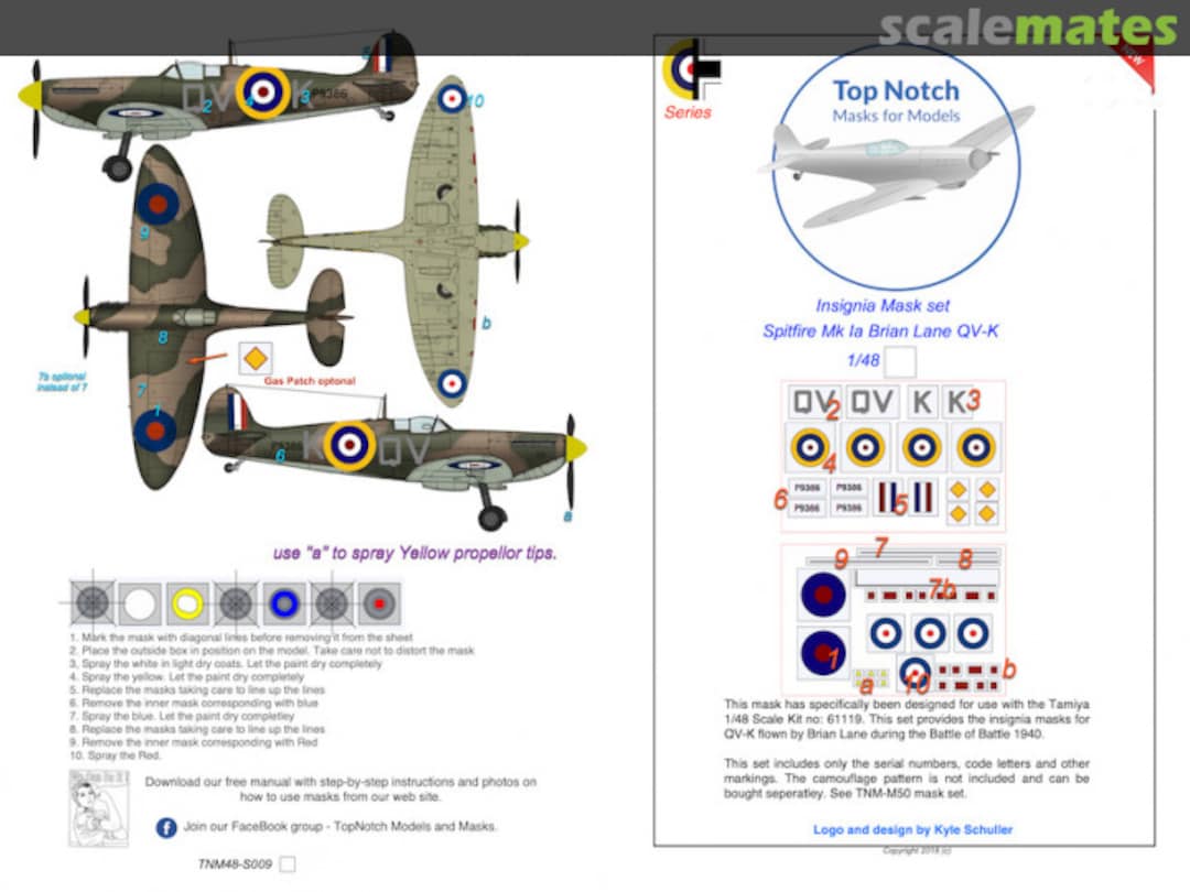 Boxart Spitfire Mk1a – Brian Lane – QV-K TNM48-S009 TopNotch