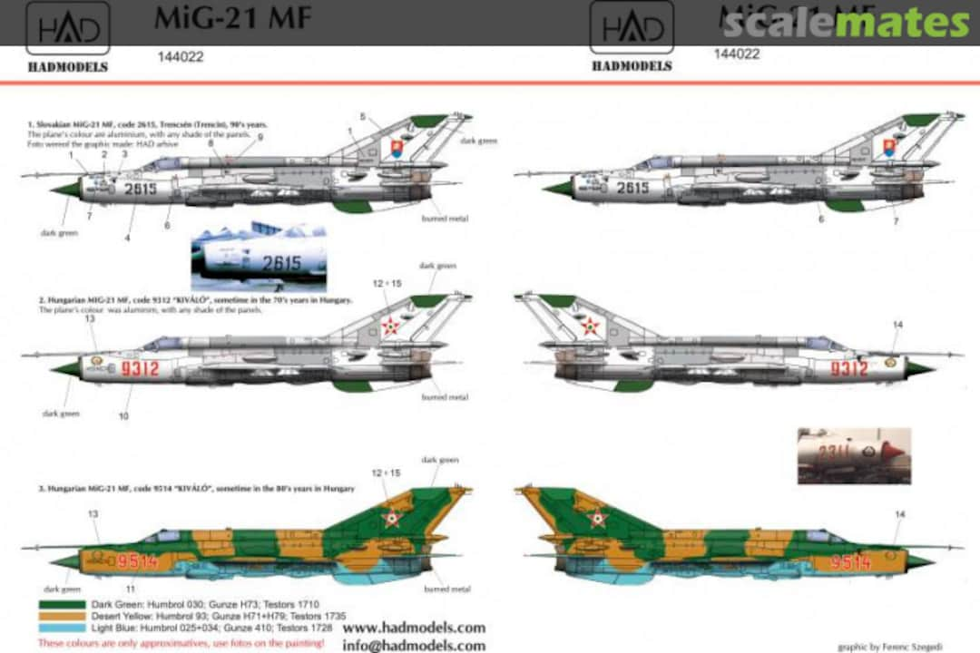 Boxart MiG-21MF Decal Sheet 144022 HADmodels 