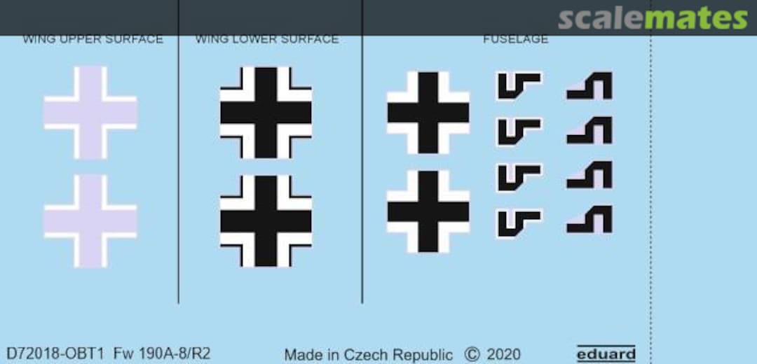 Boxart Fw 190A-8/R2 national insignia D72018 Eduard