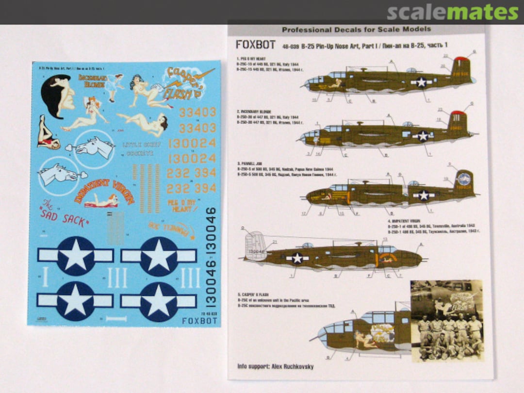 Boxart B-25 Pin-Up Nose Art, Part 1 48-039A Foxbot