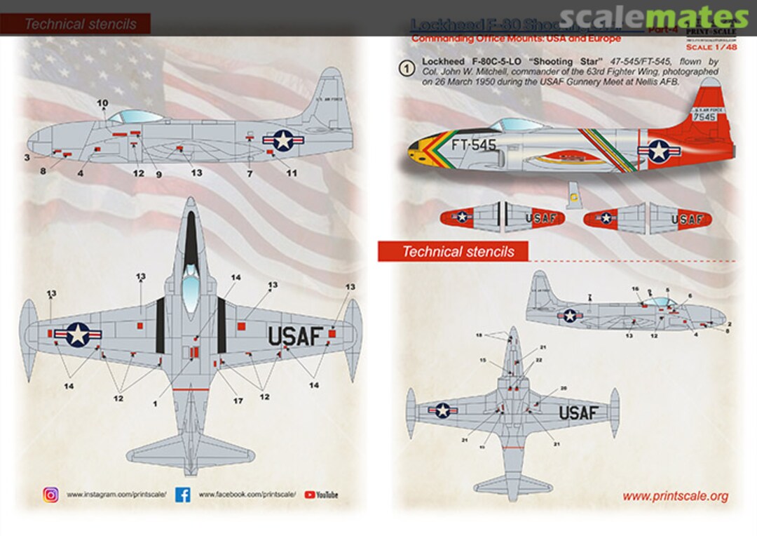 Boxart Lockheed F-80 Shooting Star Part 4 48-270 Print Scale