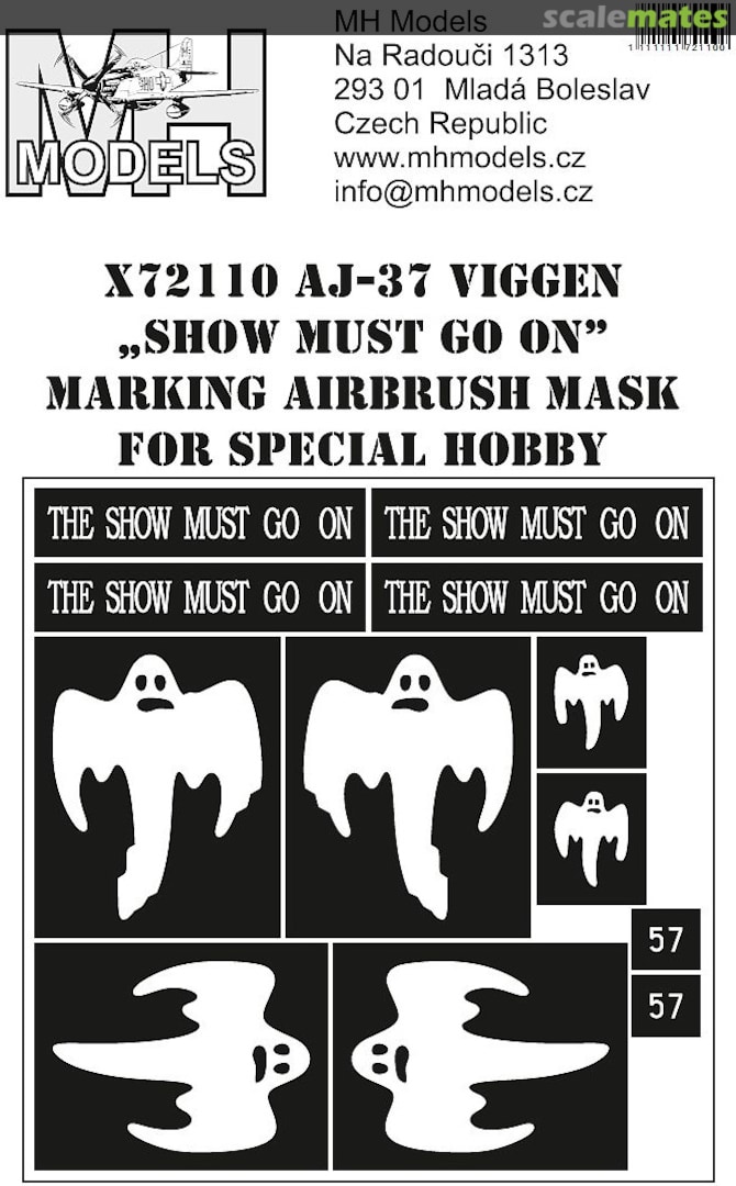 Boxart AJ-37 Viggen "Show must go on" Marking Airbrush Mask X72110 MH Models