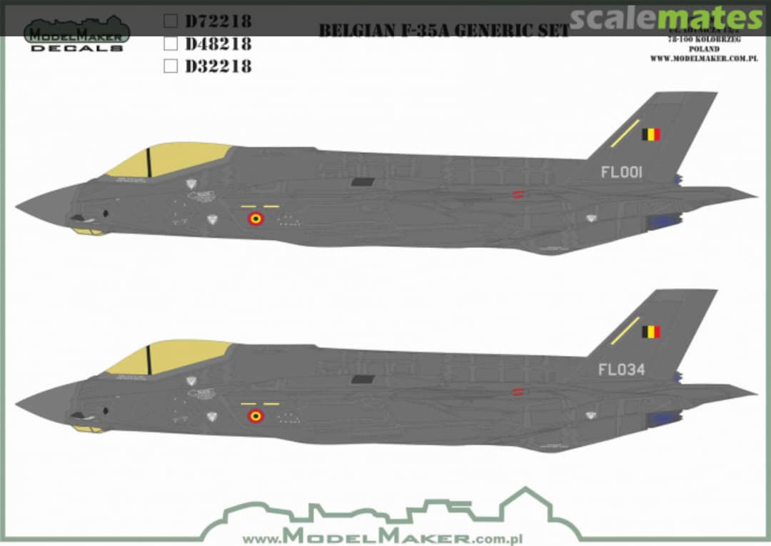 Boxart Belgian F-35A Generic Set D32218 ModelMaker