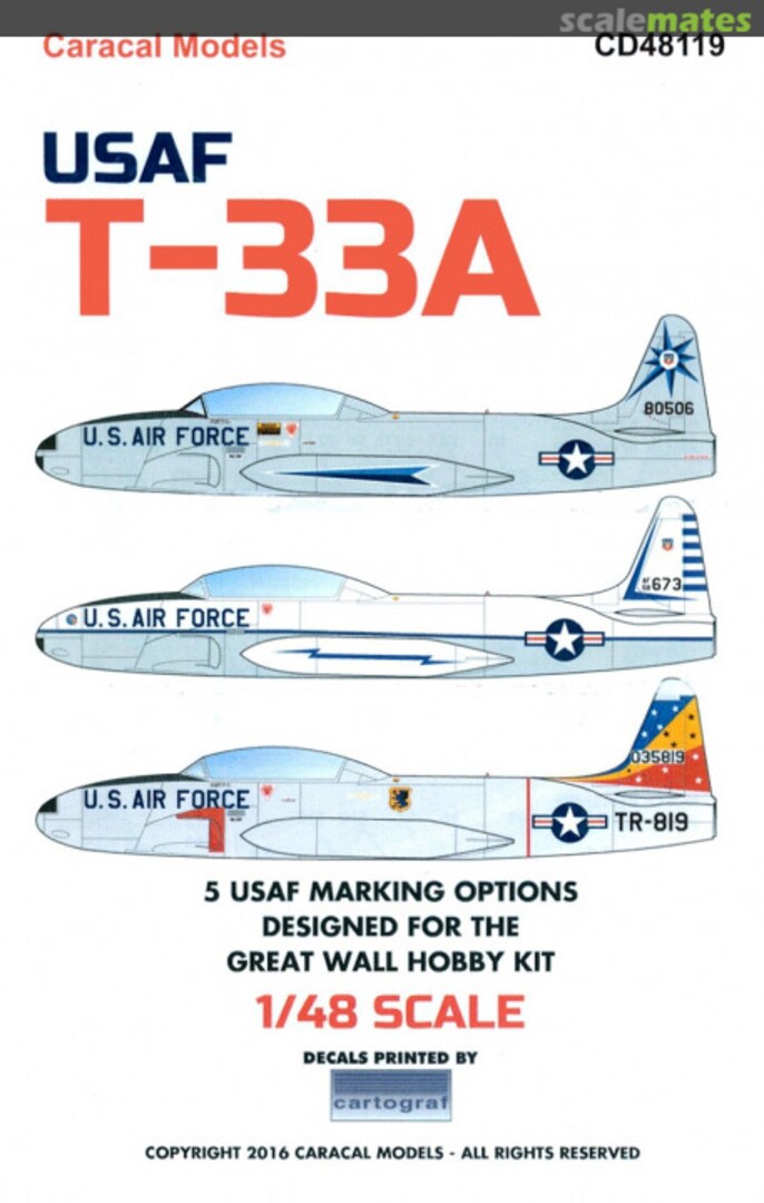 Boxart USAF T-33A CD48119 Caracal Models