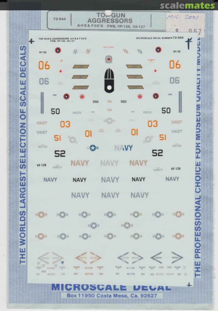 Boxart Top Gun Aggressors 72-544 Microscale