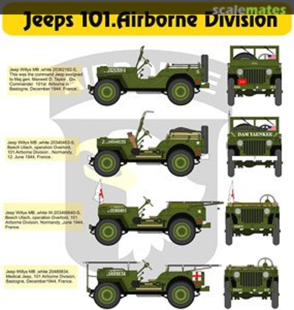 Boxart Willys Jeep MB/Ford GPW: 101st Airborne Division HMDT48042 H-Models Decals