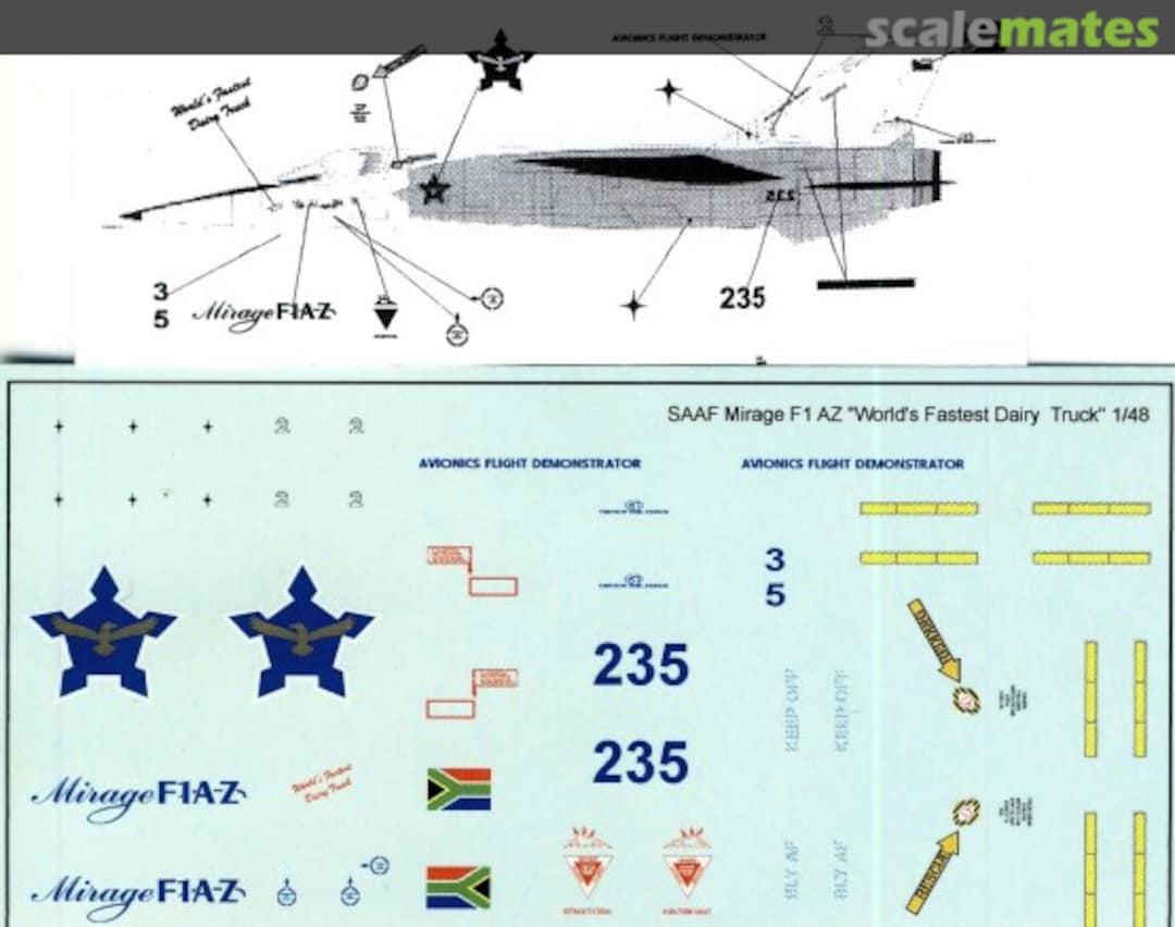 Boxart SAAF Mirage F1 AZ MAV-480149 MAV Decals