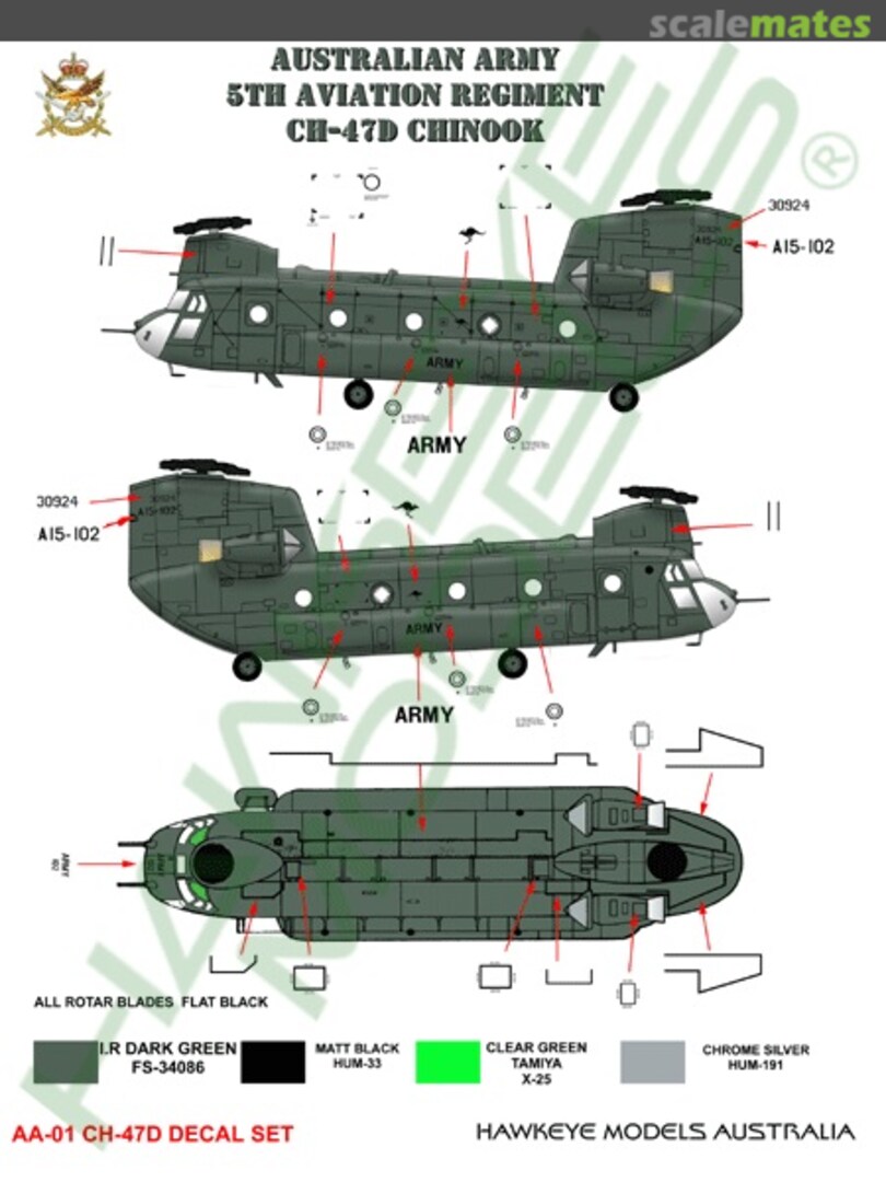 Boxart Boeing CH-47D Chinook Australian Army AA-01 Hawkeye Models