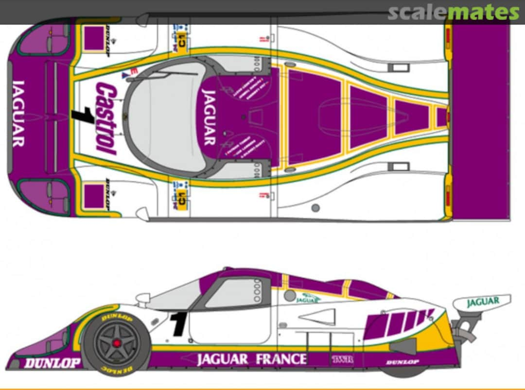 Boxart Jaguar XJR-9 LM Silk Cut Works Team #1, 2, 3, 4 SHK-D401 Shunko Models