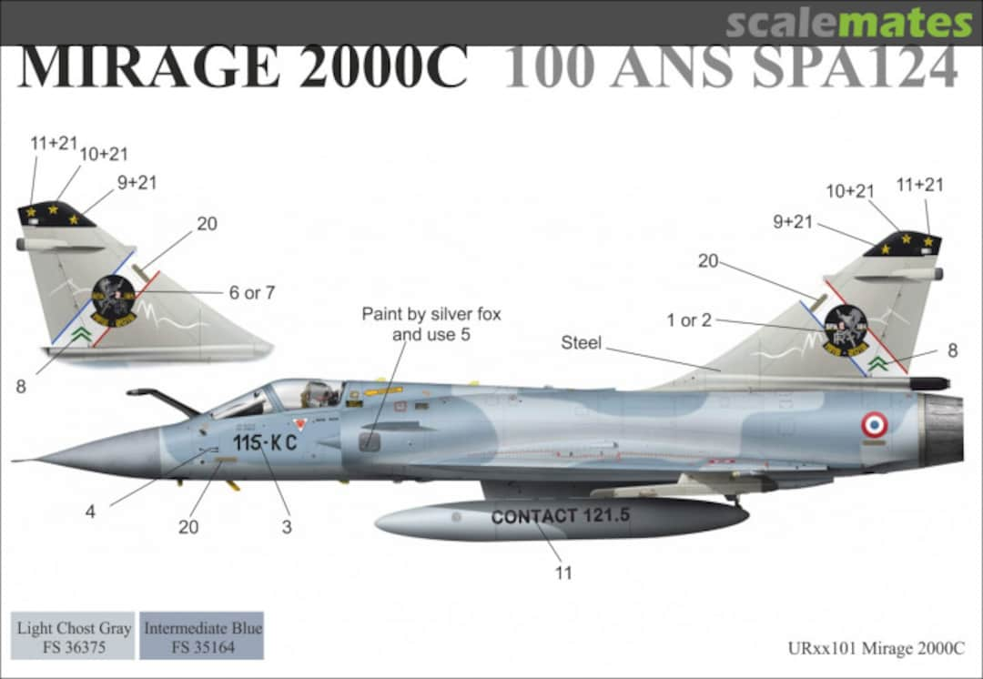 Boxart Mirage 2000C 100-ans SPA124 UR144101 UpRise Decal Serbia