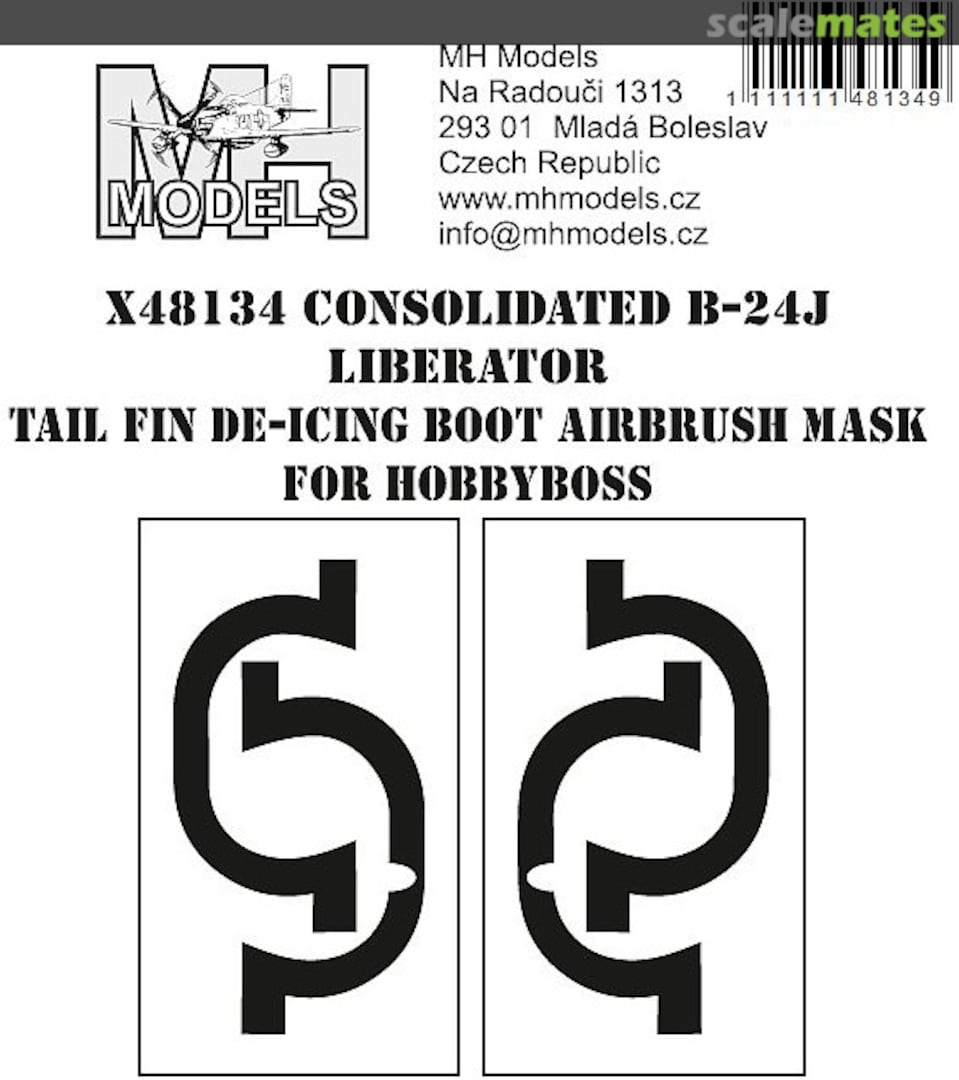 Boxart Consolidated B-24J Liberator Tail Fin De-Icing Boot Airbrush Mask X48134 MH Models