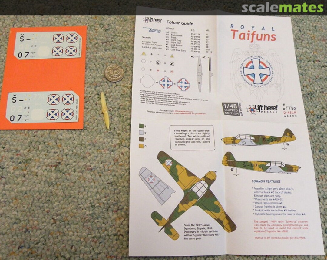 Contents Royal Taifuns D-48LH Lift Here Decals