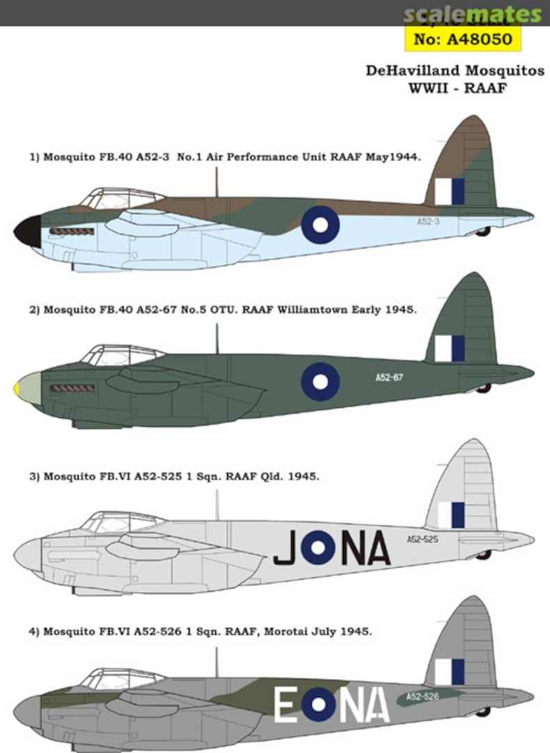 Boxart Mosquito, WWII, RAAF A48050 Aussie Decals