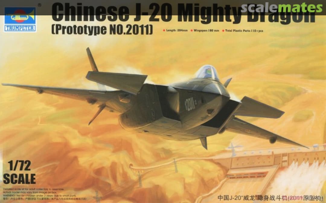 Boxart Chinese J-20 Mighty Dragon (Prototype NO.2011) 01665 Trumpeter