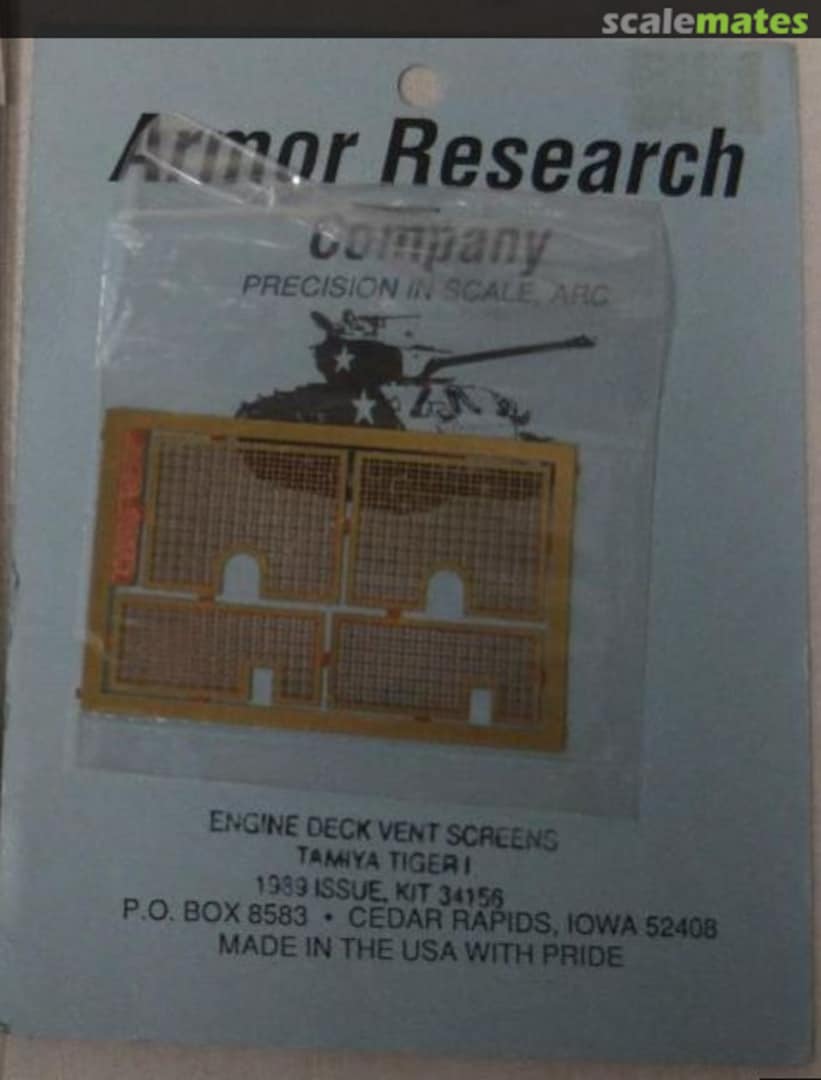 Boxart Tiger I Engine Deck Vent Screens 34156 Armor Research company