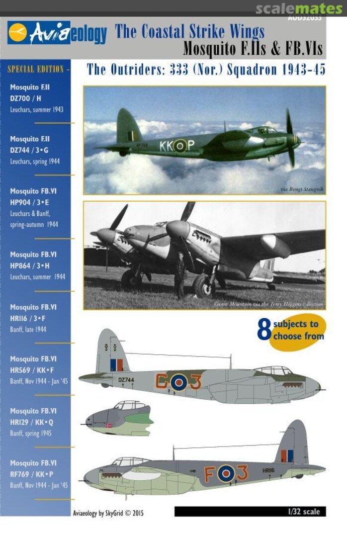 Boxart The Coastal Strike Wings Mosquito F.IIs & FB.VIs AOD32033 Aviaeology