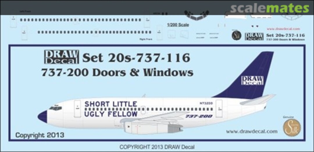 Boxart 737-200 Doors and Windows 20-737-116 Draw Decal