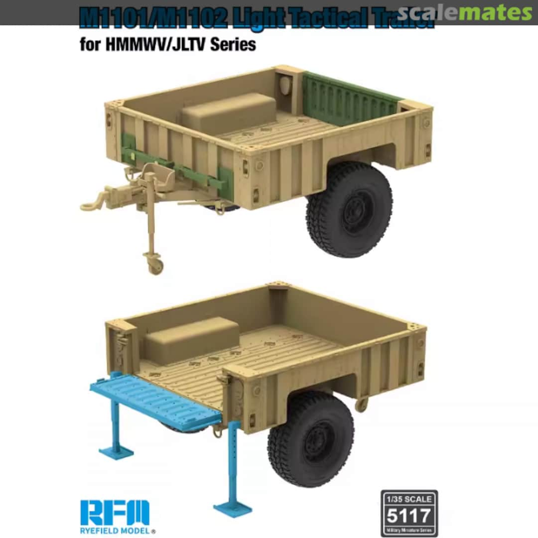 Boxart M1101/M1102 Light Tactical Trailer 5117 Rye Field Model