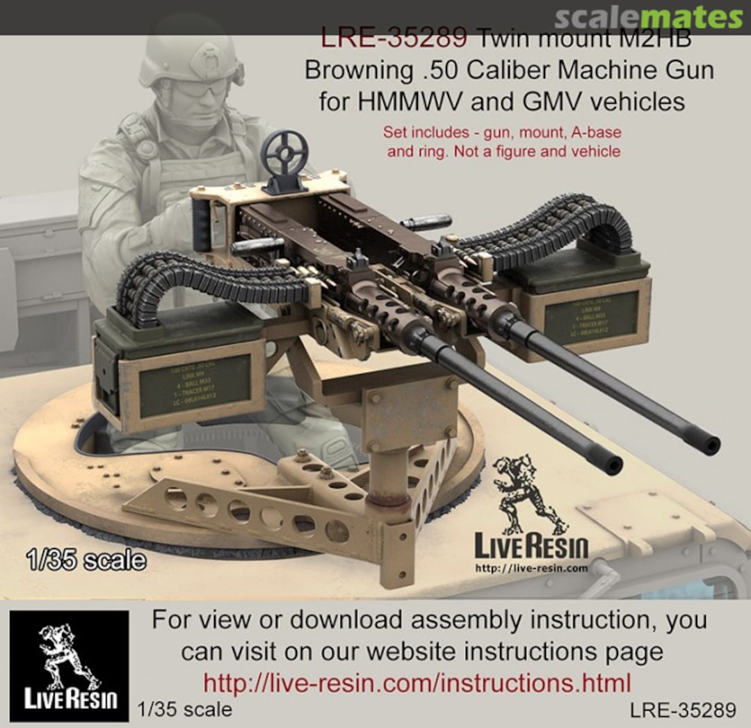 Boxart Twin mount M2 Browning .50 Cal MG for HMMWV GMV LRE-35289 Live Resin